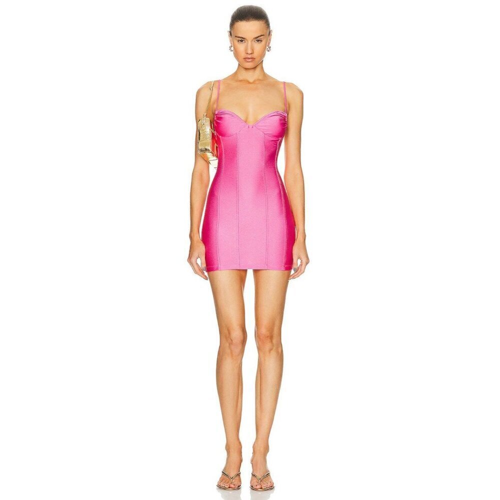 Shani Shemer Eliana Lycra Midi Dress in Rose Blossom XSmall New Womens Bodycon